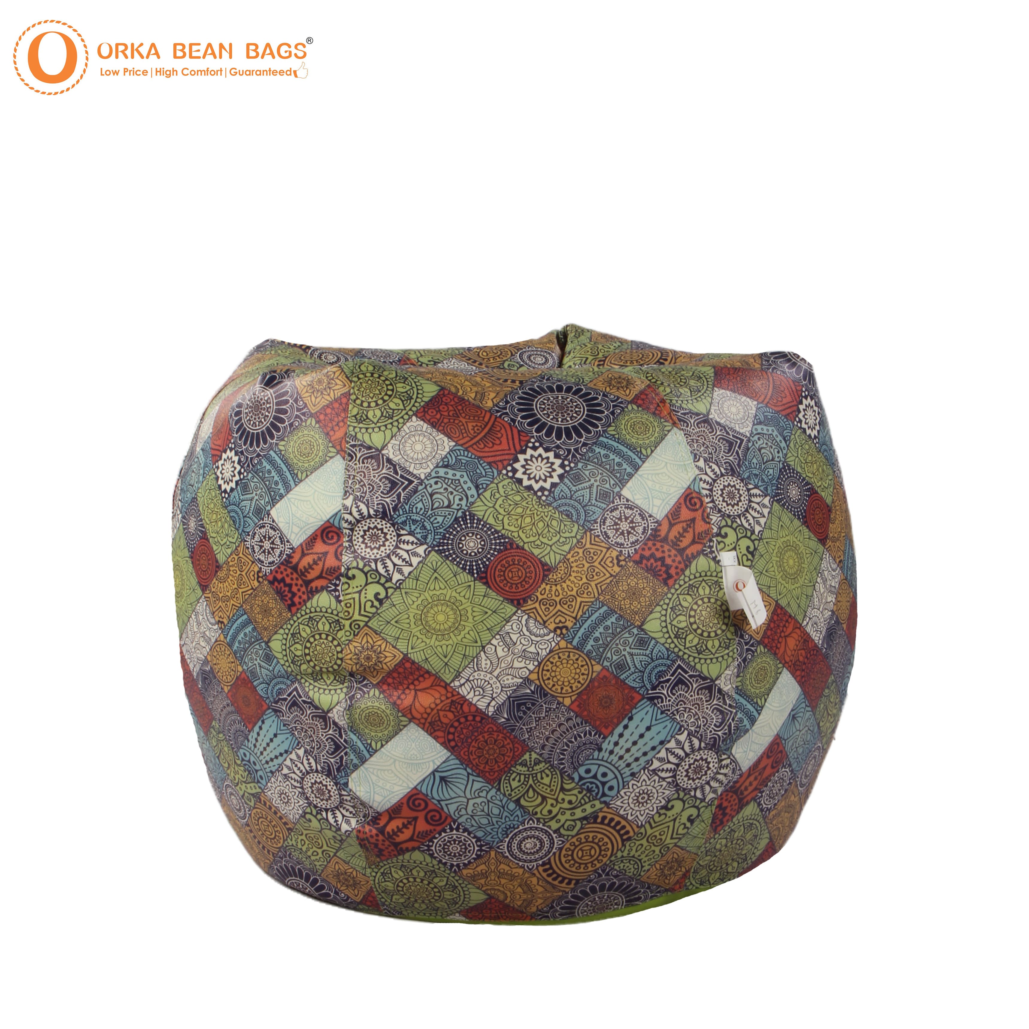 Orka Digital Printed Mandala Graphic XXXL Bean Bag Filled With Beans view 4